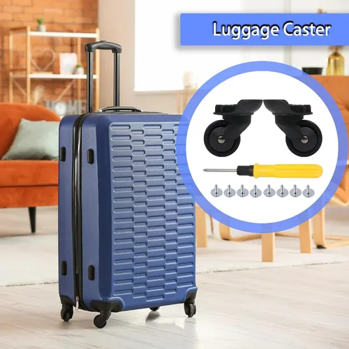 Vista 6 de 1 par de ruedas de repuesto 360 ruedas giratorias para maleta para equipaje negro, Negro -, Conjuntos de equipaje