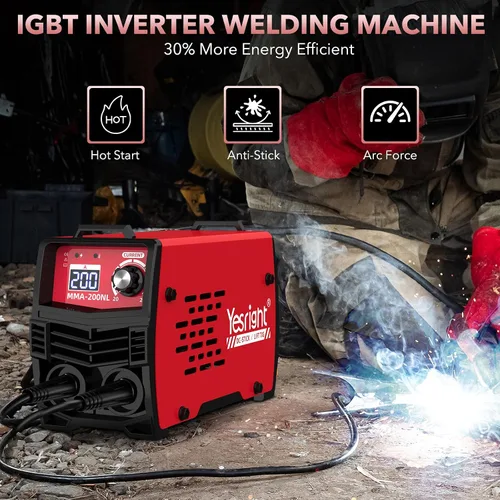 Vista 4 de Mini Stick Welder, 200A Portable Welding Machine with 20PCS Rods & Welding Gloves, Small Welder Machine 110V with IGBT Inverter Hot Start for