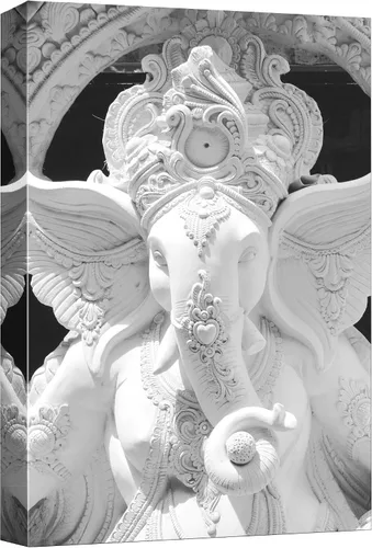 Vista 24 de wall26 Lienzo impreso para pared, primer plano, luz y sombra, estatua de Buda, fotografía cultural, religiosa, realismo, decorativo, yoga