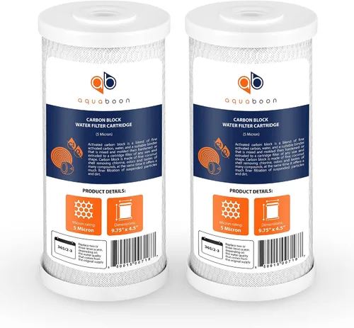 Vista 3 de Aquaboon Paquete de 4 cartuchos de repuesto de filtro de agua de sedimentos para heridas de cuerda de 5 micrones de 10 x 4.5 pulgadas y cartucho