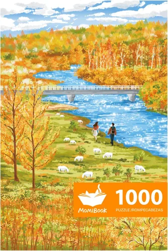 Vista 17 de MOMIBOOK Rompecabezas de 1000 piezas para adultos, rompecabezas de Arashiyama Sakura Tour, imagen de pintura, flor de cerezo, difícil, desafiante