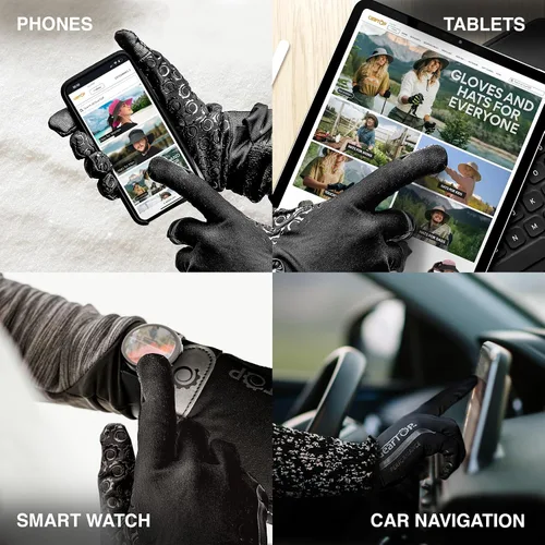 Vista 5 de GearTOP Football Gloves for Men & Women for Cold Weather, Touchscreen Winter Gloves Men Running Gear, Warm Glove Liners for Hiking, Freezer Gloves