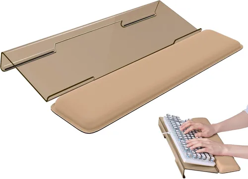 Vista 8 de Laborio Soporte de muñeca para teclado de computadora para escritorio, soporte para teclado para escribir fácilmente con almohadilla de muñeca