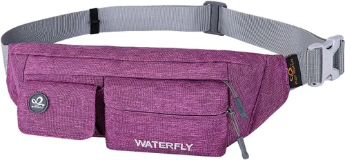Vista 21 de WATERFLY Riñonera para Mujeres y Hombres Resistente al Agua Pequeña Bolsa de Cintura Delgada con 4 Bolsillos Bolsa Cruzada Ligera para el Pecho que