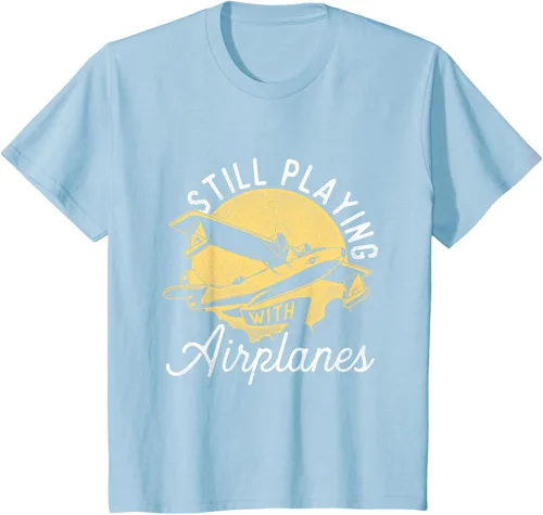 Vista 12 de Still Playing With Airplanes - Camiseta de control remoto RC Avión Piloto, Negro