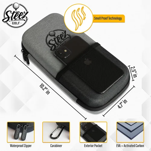 Vista 2 de Accessory Case - Golf Bag Organizer. Airtight, Water-Resistant, Protective Hard Case for Phone, Tees, Ball Markers, Repair Tools, and Golf