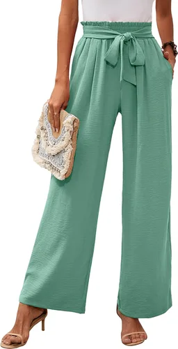 Vista 73 de Heymoments Wide Leg Pant for Women High Waist Trouser A01-negro