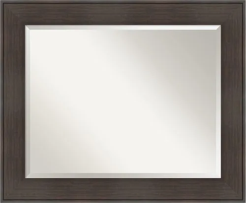 Vista 46 de Amanti Art Espejo de baño marrón para sobre lavabo, espejo rectangular de 24x20 Caleb Brown para tocador, marco rústico pequeño de estilo campestre