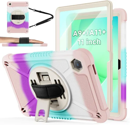 Vista 11 de ZtotopCases Funda resistente a prueba de golpes con protector de pantalla para Samsung Galaxy Tab A11+ Plus/A9+ de 11 pulgadas 2025/2023, color negro
