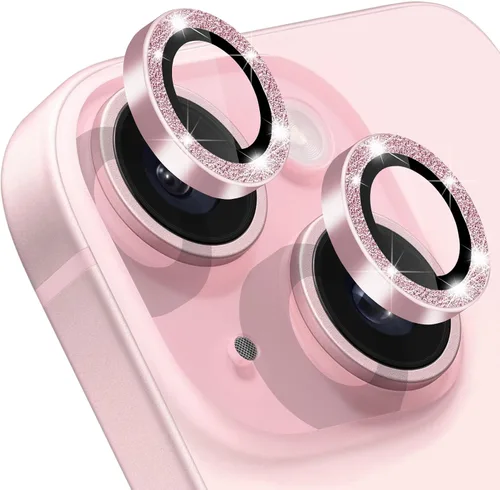Vista 12 de Protector de lente de cámara compatible con iPhone 15 y 15 Plus, cubierta antiarañazos, protector de lente de vidrio templado 9H, protector de Negro