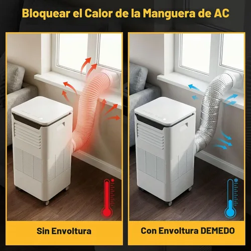 Vista 5 de Cinta aislante reflectante de doble burbuja, envoltura aislante de tubería de CA autoadhesiva para manguera de CA, conducto HVAC, manguera