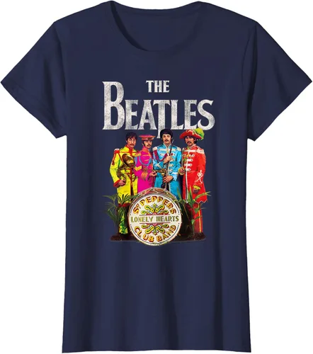 Vista 26 de The Beatles Sgt. Pepper's Lonely Hearts Camiseta de manga corta Negro