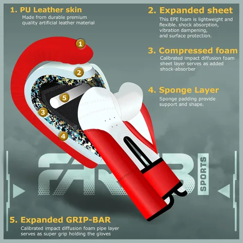 Vista 2 de Farabi Sports Guantes de boxeo para niños de 4, 6, 8 onzas, guantes de boxeo para niños, guantes de boxeo juveniles, guantes de boxeo para niños