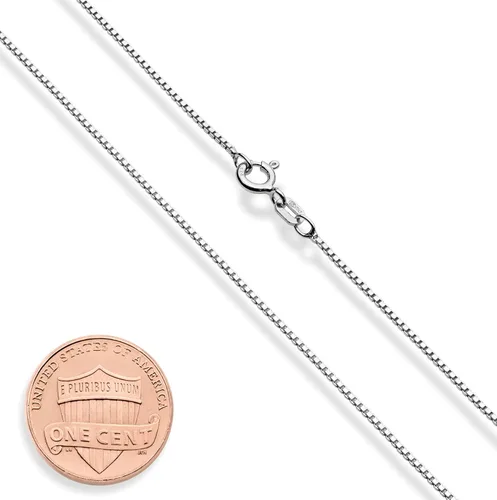 Vista 5 de Miabella Solid 925 Sterling Silver Italian 1mm Box Chain Necklace for Women, Made in Italy