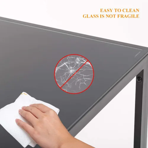 Vista 3 de PayLessHere Juego de mesa de comedor de 5 piezas de cocina con 4 sillas de cuero sintético con marco de metal, rectangular, moderno para espacios