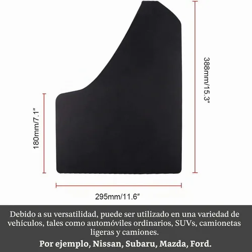 Vista 6 de RULLINE - Aletas de barro para automóvil, ajuste universal, color negro, 4 unidades, guardabarros, con 20 clips de remache de sujeción de 0.236