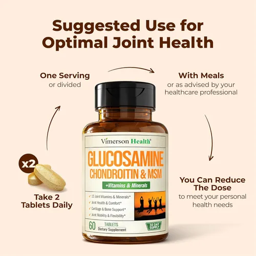 Vista 7 de Suplemento de Glucosamina Condroitina MSM – Suplementos Avanzados para Articulaciones para Hombres y Mujeres con Sulfato de Glucosamina 1000mg