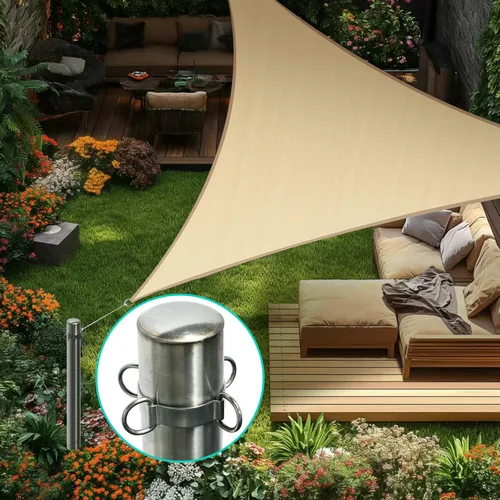 Vista 5 de Royal Shade Abrazadera para toldo, poste de soporte de poste resistente, postes de soporte para toldo, montaje ajustable para accesorios de poste