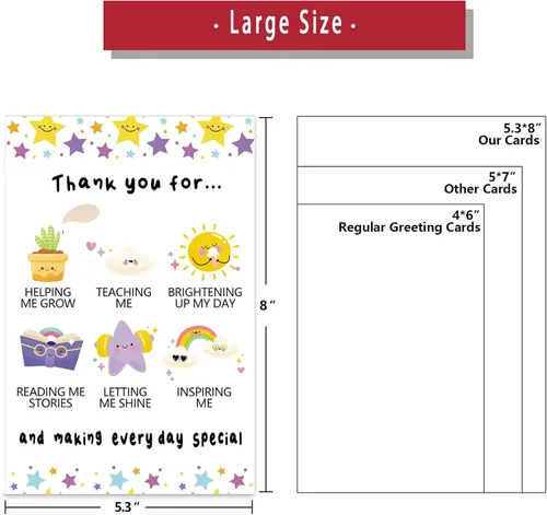 Vista 2 de Ziwenhu Bonita tarjeta de agradecimiento para profesores, preciosa tarjeta de agradecimiento para mujeres y hombres, regalos de agradecimiento