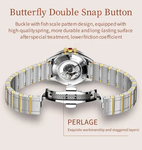 Vista 5 de OLEVS Reloj automático para mujer, de lujo, con diamantes de lujo, cuerda automática, impermeable, fecha luminosa