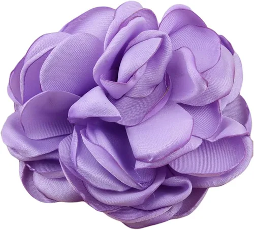 Vista 9 de Huralona 10 flores de cinta de satén para manualidades, lazo, boda, diciembre, vintage, flores de tela, rosas artificiales para tocado, apliques
