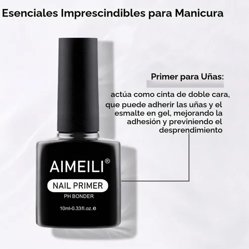 Vista 6 de AIMEILI Base de gel UV LED para polvo acrílico y gel constructor de uñas