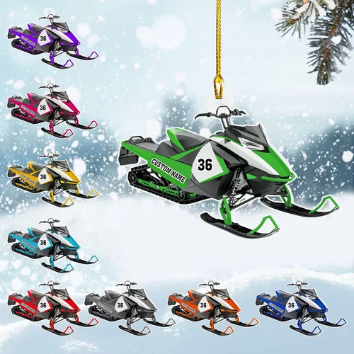 Vista 19 de Zapatos de motos de nieve personalizados personalizados adorno de Navidad de acrílico para amantes de motos de nieve (SM 1)