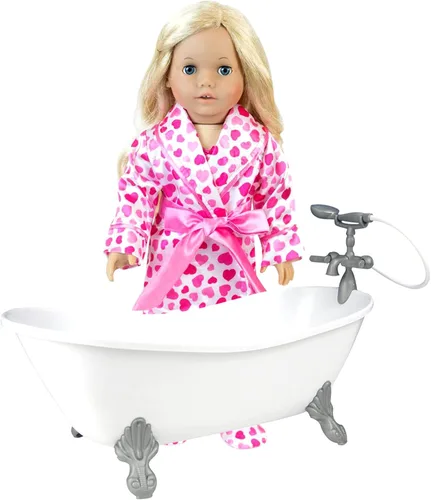 Vista 2 de Bañera blanca para muñeca de Sophia, muñeca de 18 pulgadas con bañera y ducha de mano