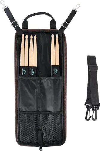 Vista 11 de EASTROCK - Bolsa para baquetas de tambor de 18.9 x 23.2 pulgadas, gran capacidad para baquetas, soporte para palos con una llave de tambor, gancho