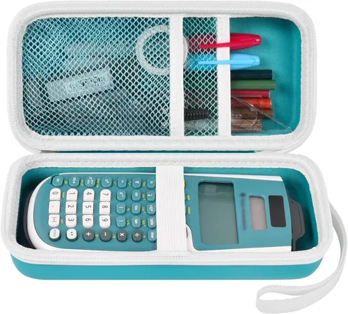 Vista 12 de Funda compatible con Texas Instruments TI-30XS para calculadora científica MultiView, bolsa organizadora de transporte con bolsillo de malla