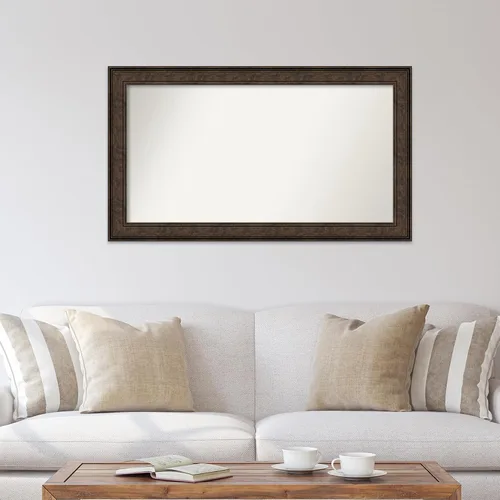 Vista 425 de Amanti Art Espejo de pared personalizado no biselado (25 x 25 pulgadas), marco de bronce acentuado, varios tamaños personalizados, espejo de baño