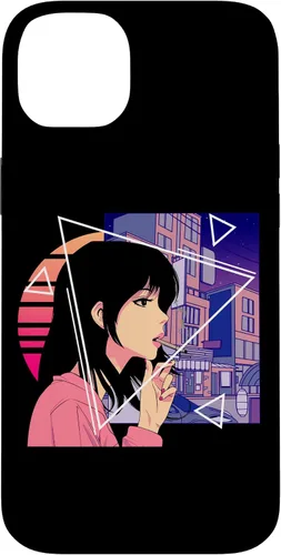 Vista 15 de Retro 80's Japanese Lofi Vaporwave Aesthetic Sad Anime Girl Case for iPhone 17