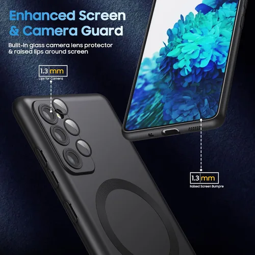 Vista 5 de LEKEVO Funda magnética para Samsung Galaxy S20 FE 5G 【Compatible con MagSafe】【Protector de lente de cámara integrado】 Carcasa delgada de TPU suave a