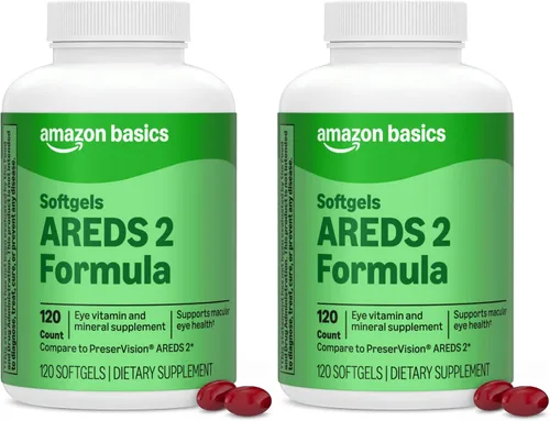 Vista 6 de Amazon Basics Suplemento de vitaminas y minerales para los ojos, fórmula AREDS 2 con luteína y zeaxantina, 120 cápsulas blandas