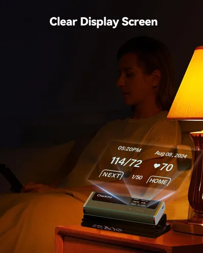 Vista 11 de Checkme Monitor de presión arterial para uso doméstico - Brazalete para la parte superior del brazo, máquina de presión arterial Bluetooth, lecturas
