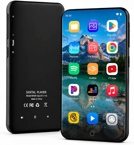 Vista 10 de MP3 Player with Bluetooth and WiFi, 32GB 4" Full Touch Screen Music Player with Spotify, Audible, Pandora, Libby, Spotify Kids,MP3&MP4 Player with