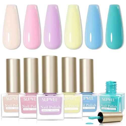 Vista 11 de Juego de esmaltes de uñas de secado rápido, esmalte de uñas regular sin gel de secado rápido, esmalte de uñas de uñas de secado rápido, salón