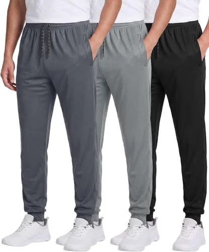Vista 9 de Paquete de 3 pantalones deportivos de malla para hombre, con bolsillos de Set 2