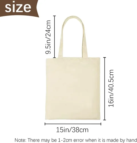 Vista 4 de OKBA Bolsas de mano de sublimación, bolsas de lona, bolsas de mano en blanco a granel, bolsas de compras reutilizables para decorar manualidades