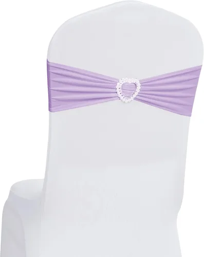 Vista 13 de Paquete de 30 cintas elásticas Howhic de elastano para sillas con lazos, banda de cubierta de silla con hebilla deslizante, lazos elásticos