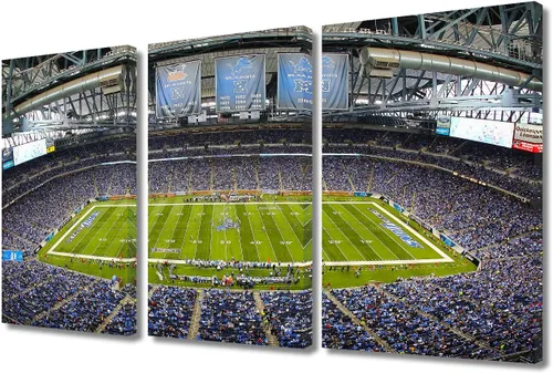 Vista 22 de TUMOVO MetLife Stadium - Decoración de pared de Nueva York, 3 piezas, lienzo, arte de pared para decoración del hogar, juegos de fútbol americano