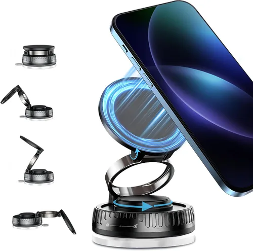Vista 12 de Soporte magnético para teléfono para automóvil 2026, 3800gf MagSafe compatible con iPhone 17/16/15, Android, ventosa de 180+libras, soporte