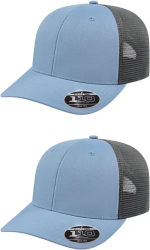 Vista 21 de Cap America i8502 Flexfit 110 Premium - Gorra de camionero de perfil medio con 6 paneles de malla trasera con protección UV y cierre ajustable