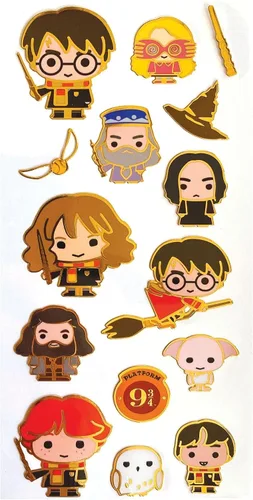 Vista 5 de Playhouse Harry Potter Chibi Characters - Lámina de calcomanías con efecto esmaltado brillante, 3 paquetes