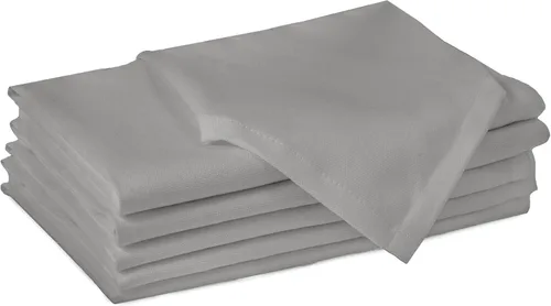 Vista 38 de Encasa XO Juego de 12 servilletas de tela de cóctel Servilletas de mesa de algodón puro Tamaño (9 x 9 pulgadas) B gris sólido Lavable a