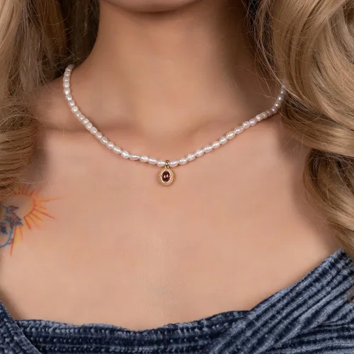 Vista 2 de 2023 New 925 Sterling Silver Dainty Freshwater Cultured Pearl Choker Necklace White Genuine Real Pearl Charm Necklaces Jewelry Gifts for Her