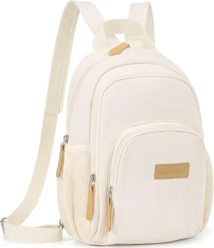 Vista 10 de PACKISM Mochila pequeña para mujer - Bolso bandolera convertible negro (Active Black)