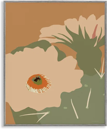 Vista 20 de Abstracto Cactus Trio Botanical, 11 x 14 pulgadas enmarcado Giclée Print Azul