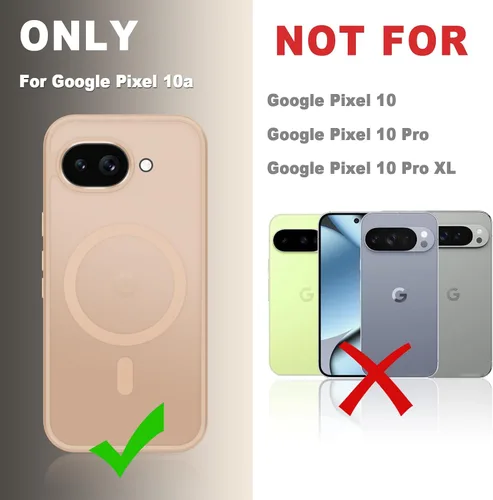 Vista 83 de Funda para Google Pixel 10 Pro XL, cubierta magnética mate, color negro Fit for MagSafe, Screen Protector included, Shockproof Military Grade