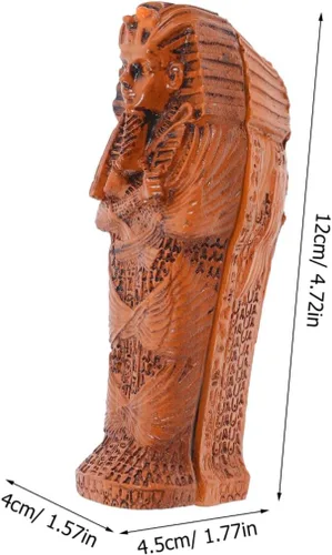 Vista 2 de Yardwe Figuras de momia de Halloween, caja de ataúd de resina, rey egipcio, ataúdes funerarios, contenedor gótico, adorno de escritorio, casa